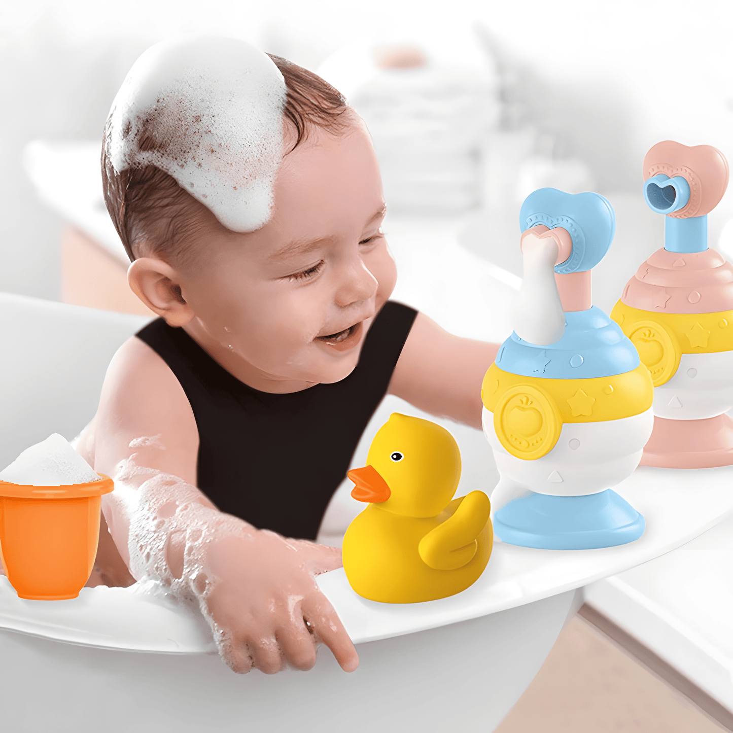 Set de Juguetes de Baño - Diversión con Espuma y Burbujas