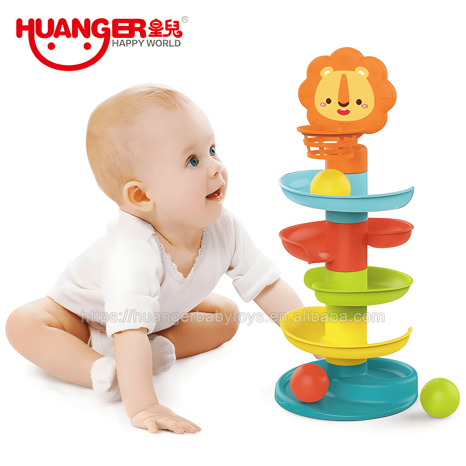 Torre de Bolas en Espiral - Juguete de Pista Sensorial para Bebés