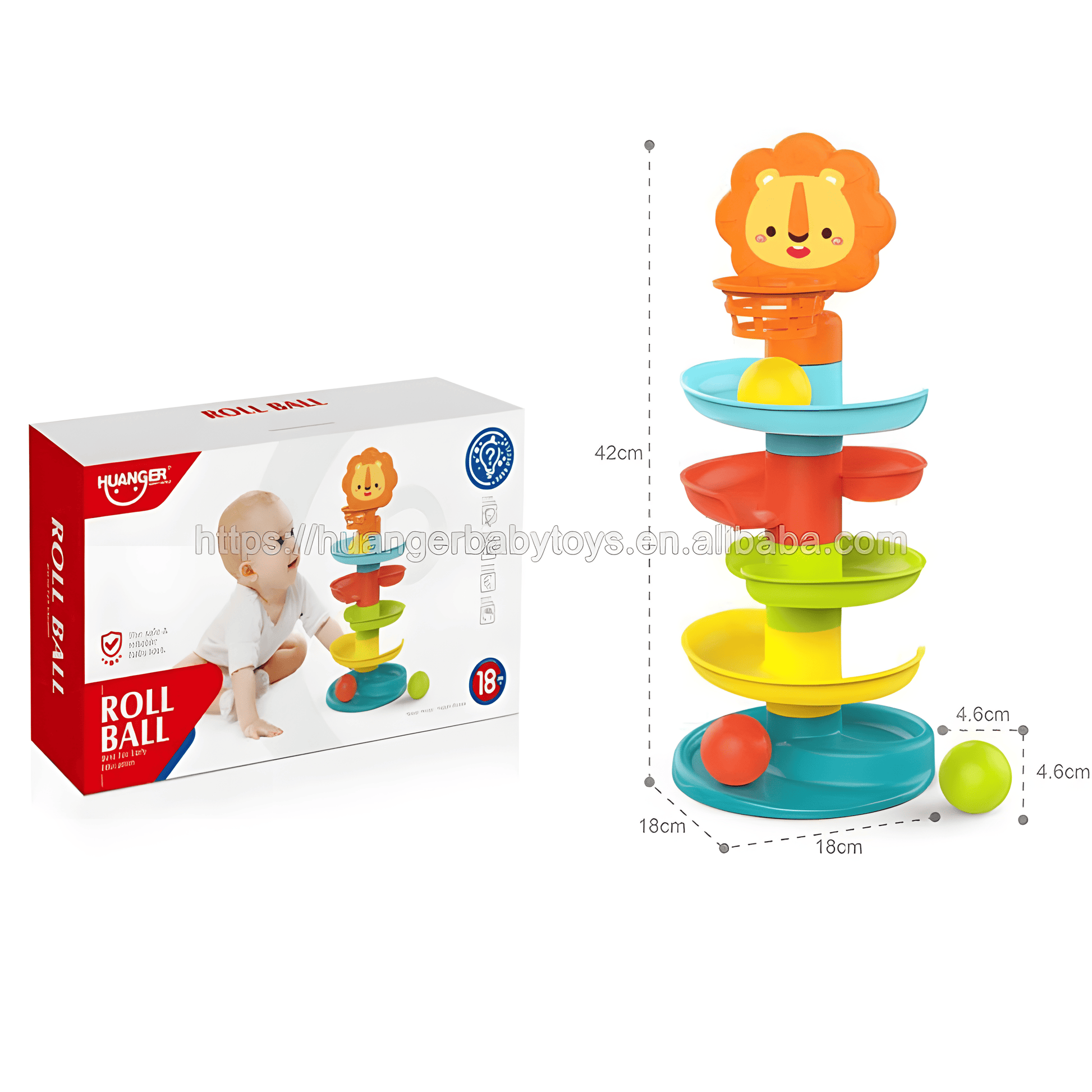 Torre de Bolas en Espiral - Juguete de Pista Sensorial para Bebés