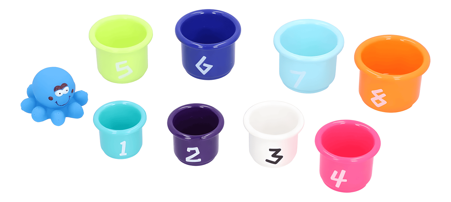 Set de Tazas Apilables con Pulpo 🐙 – Diversión y Aprendizaje para Bebés