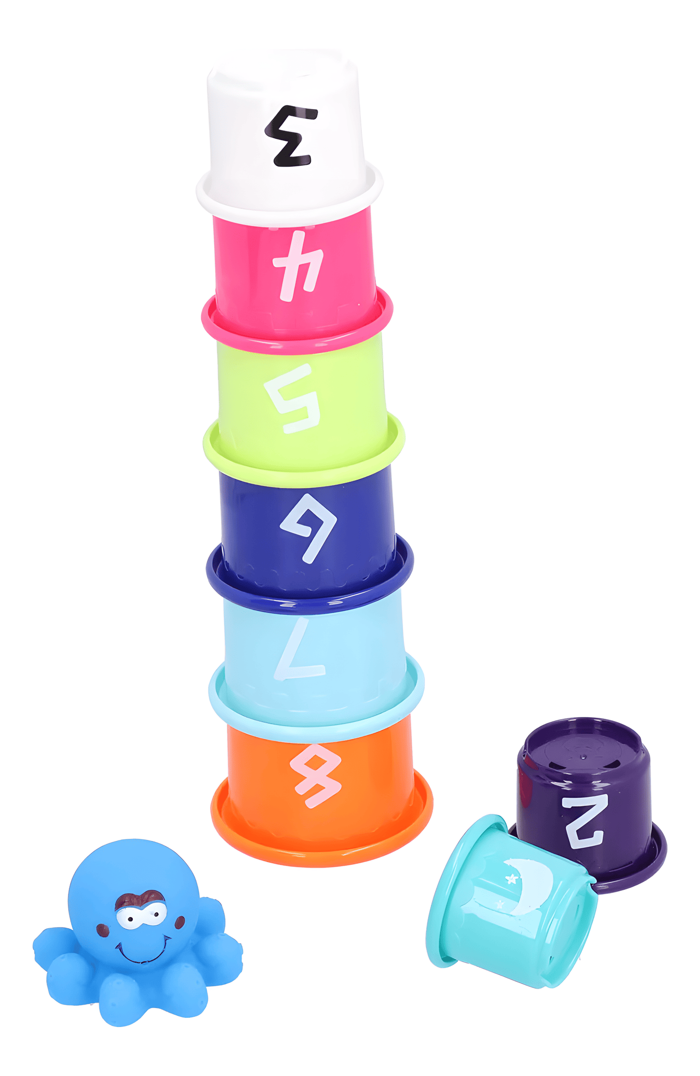 Set de Tazas Apilables con Pulpo 🐙 – Diversión y Aprendizaje para Bebés