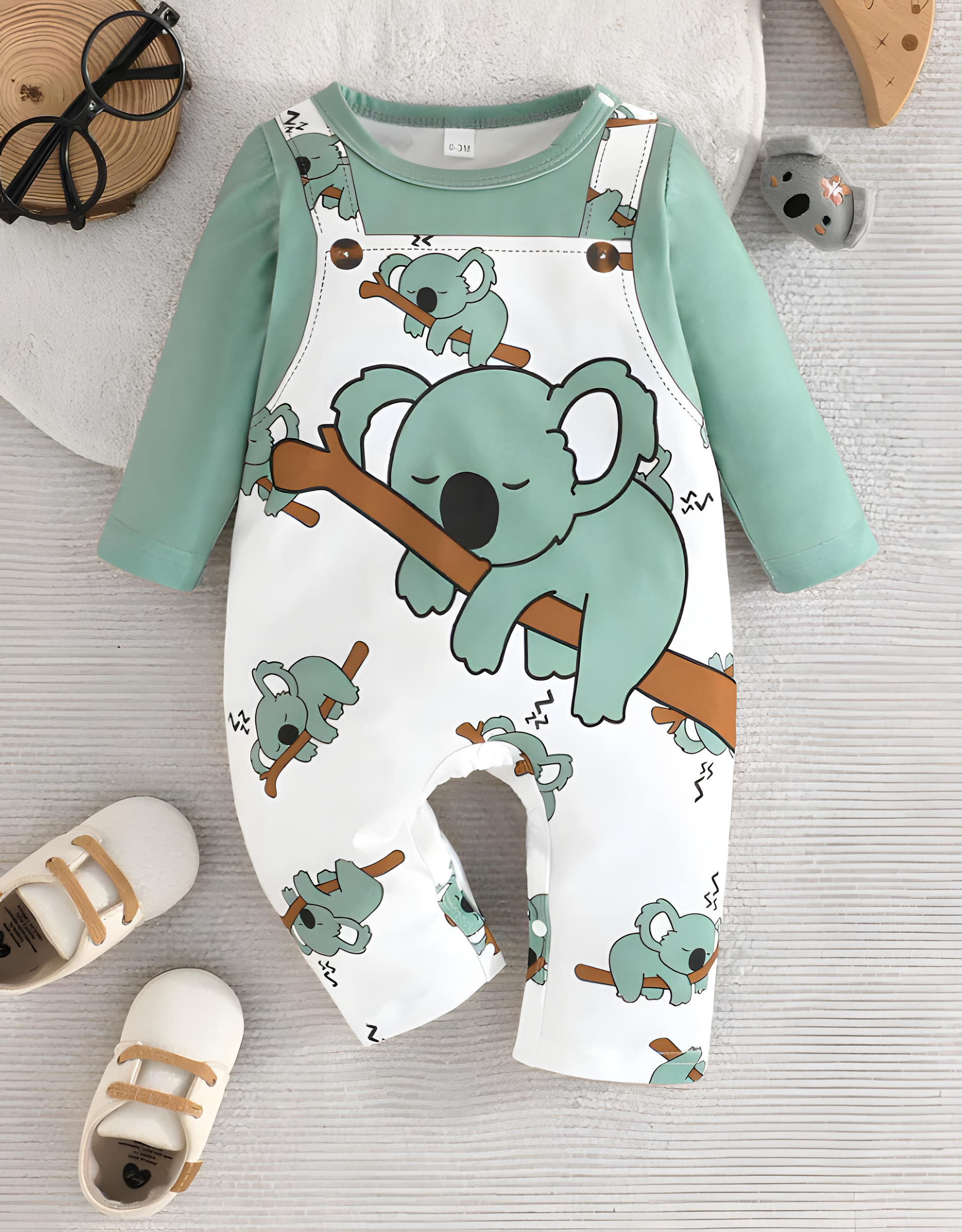 Mameluco tipo oberol bebe koalas