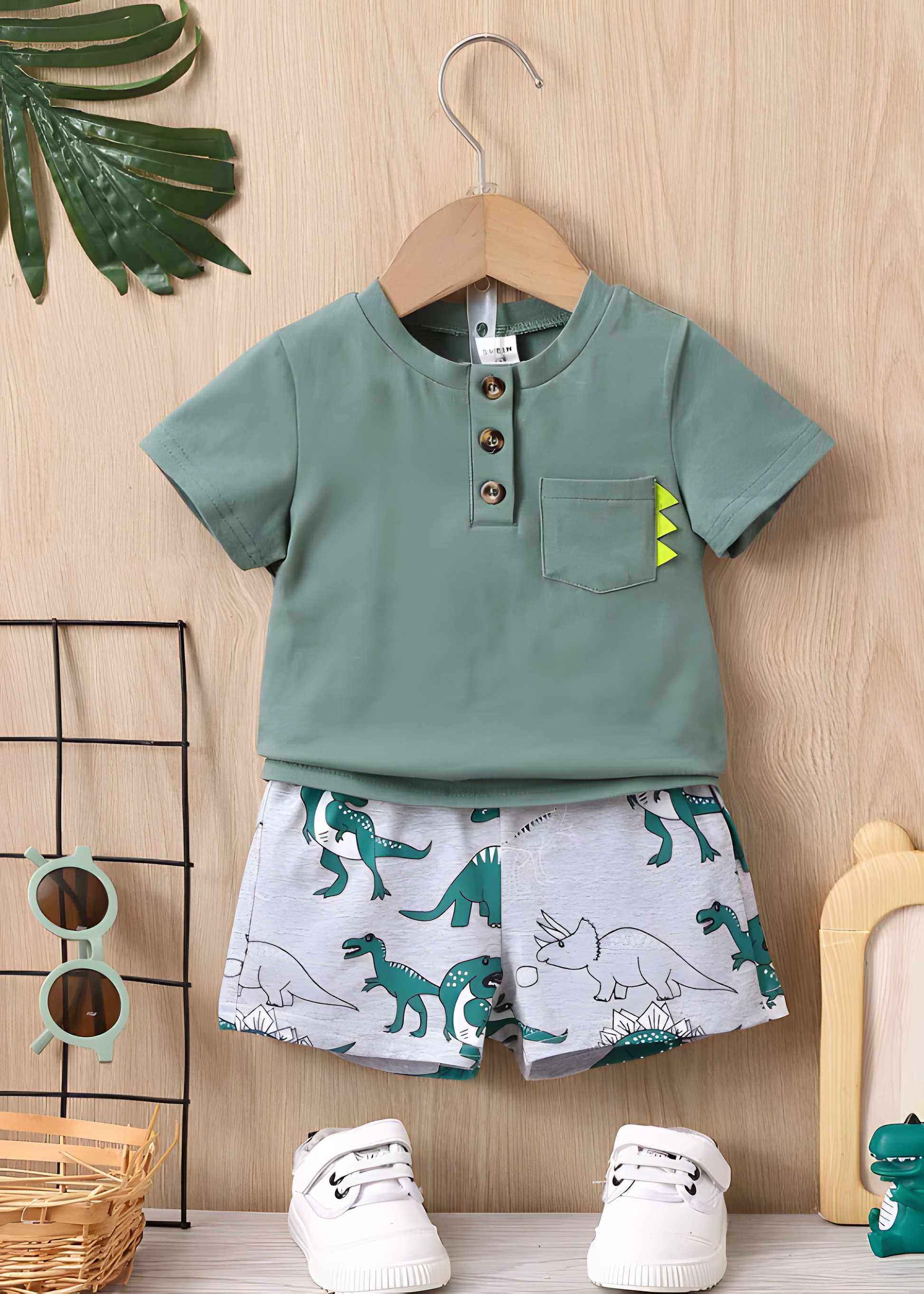 Conjunto 2 piezas dino para niño