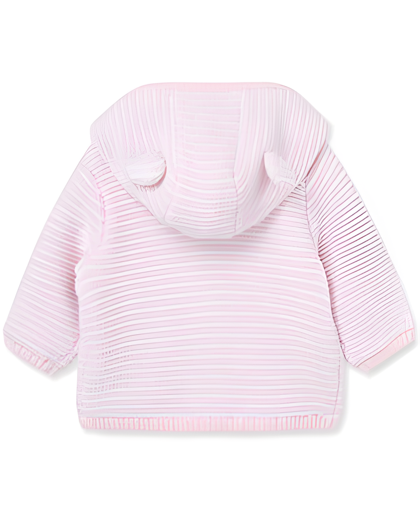 Sueter saco en lana capucha bebe rosa