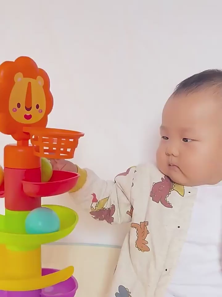 Torre de Bolas en Espiral - Juguete de Pista Sensorial para Bebés